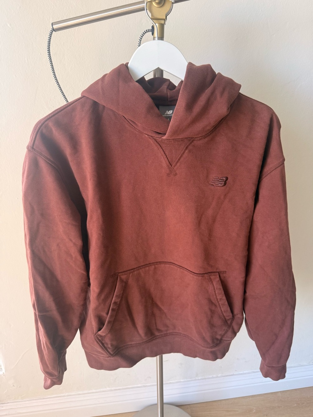 New Balance Pullover Hoodie in Chocolate Brown